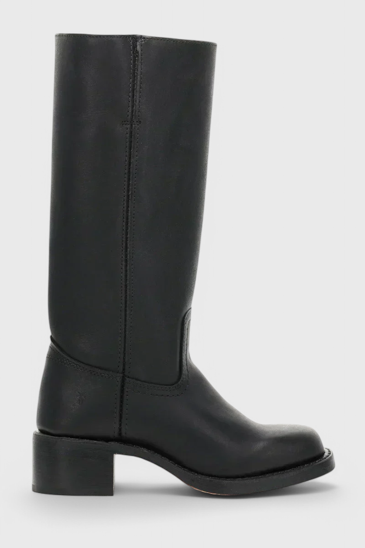Leonor | Botas Cano Alto de Couro Mulher Salto Baixo