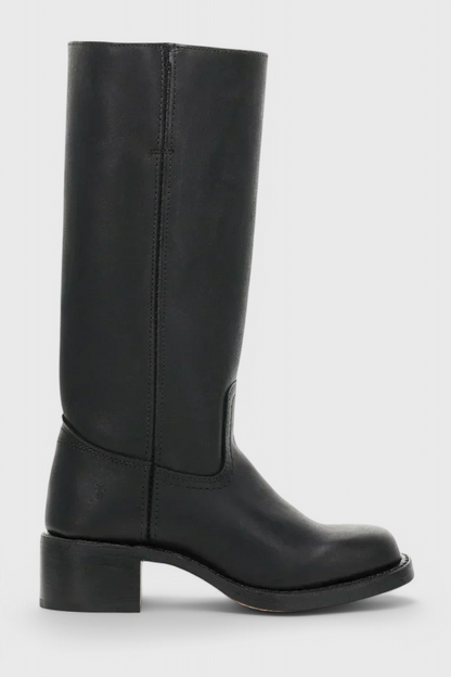Leonor | Botas Cano Alto de Couro Mulher Salto Baixo