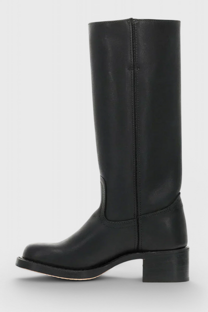 Leonor | Botas Cano Alto de Couro Mulher Salto Baixo