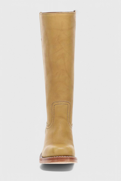 Leonor | Botas Cano Alto de Couro Mulher Salto Baixo