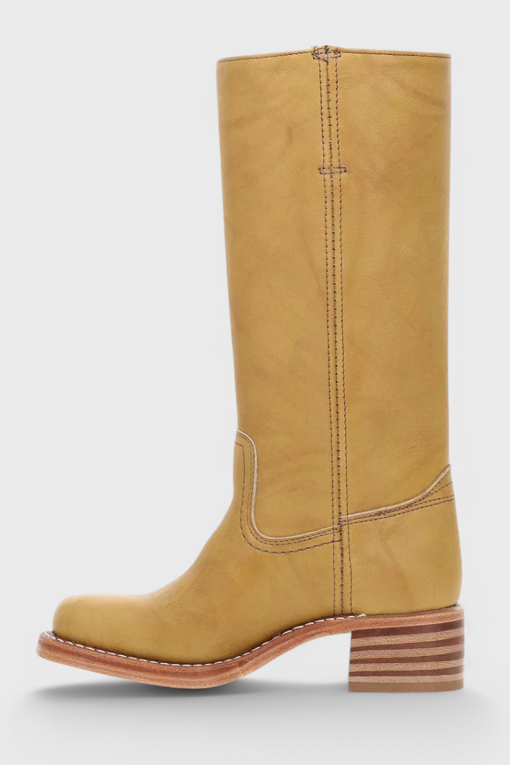Leonor | Botas Cano Alto de Couro Mulher Salto Baixo