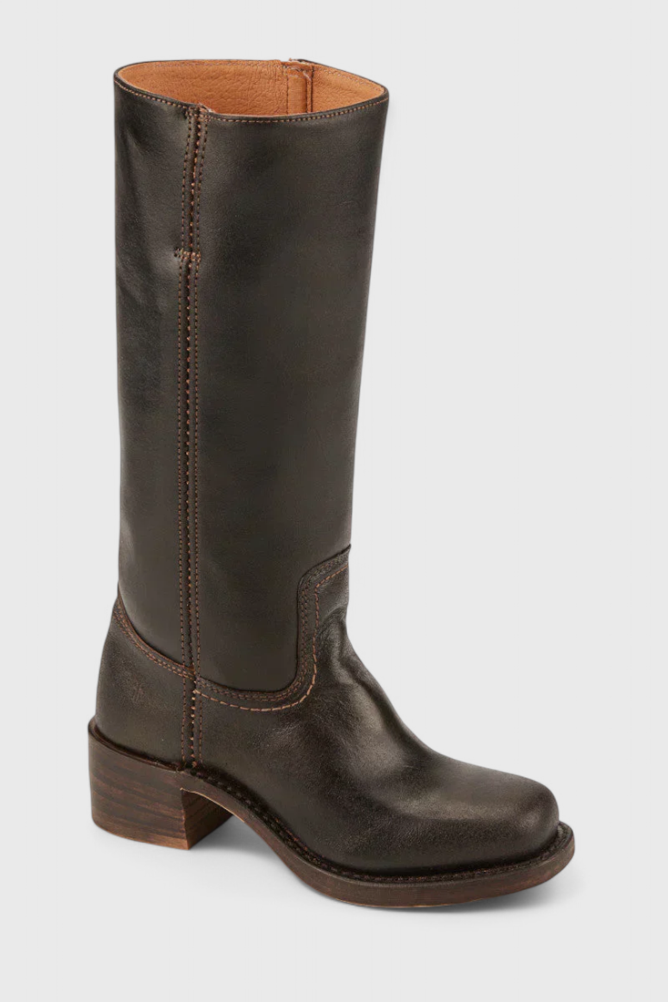Leonor | Botas Cano Alto de Couro Mulher Salto Baixo