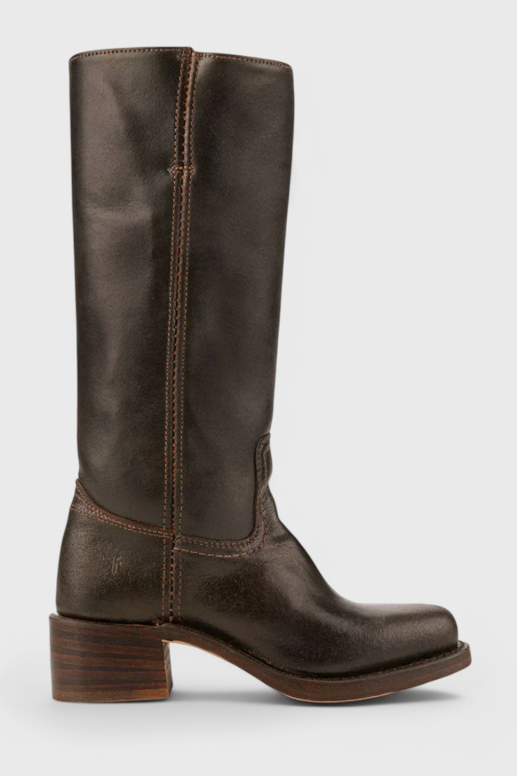 Leonor | Botas Cano Alto de Couro Mulher Salto Baixo