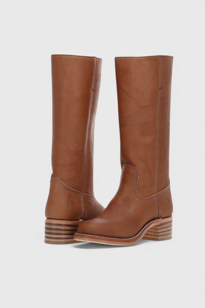 Leonor | Botas Cano Alto de Couro Mulher Salto Baixo