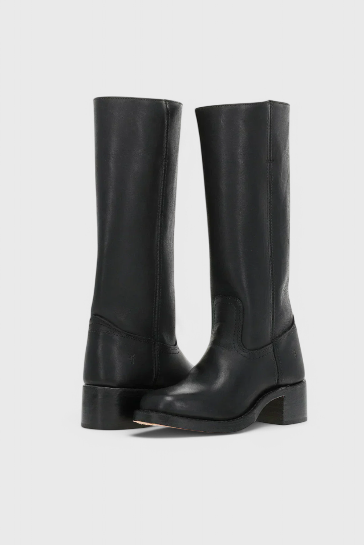 Leonor | Botas Cano Alto de Couro Mulher Salto Baixo
