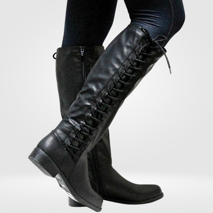 Leonor | Botas Militares Mulher Cano Alto com Atacadores