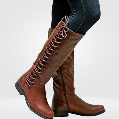Leonor | Botas Militares Mulher Cano Alto com Atacadores