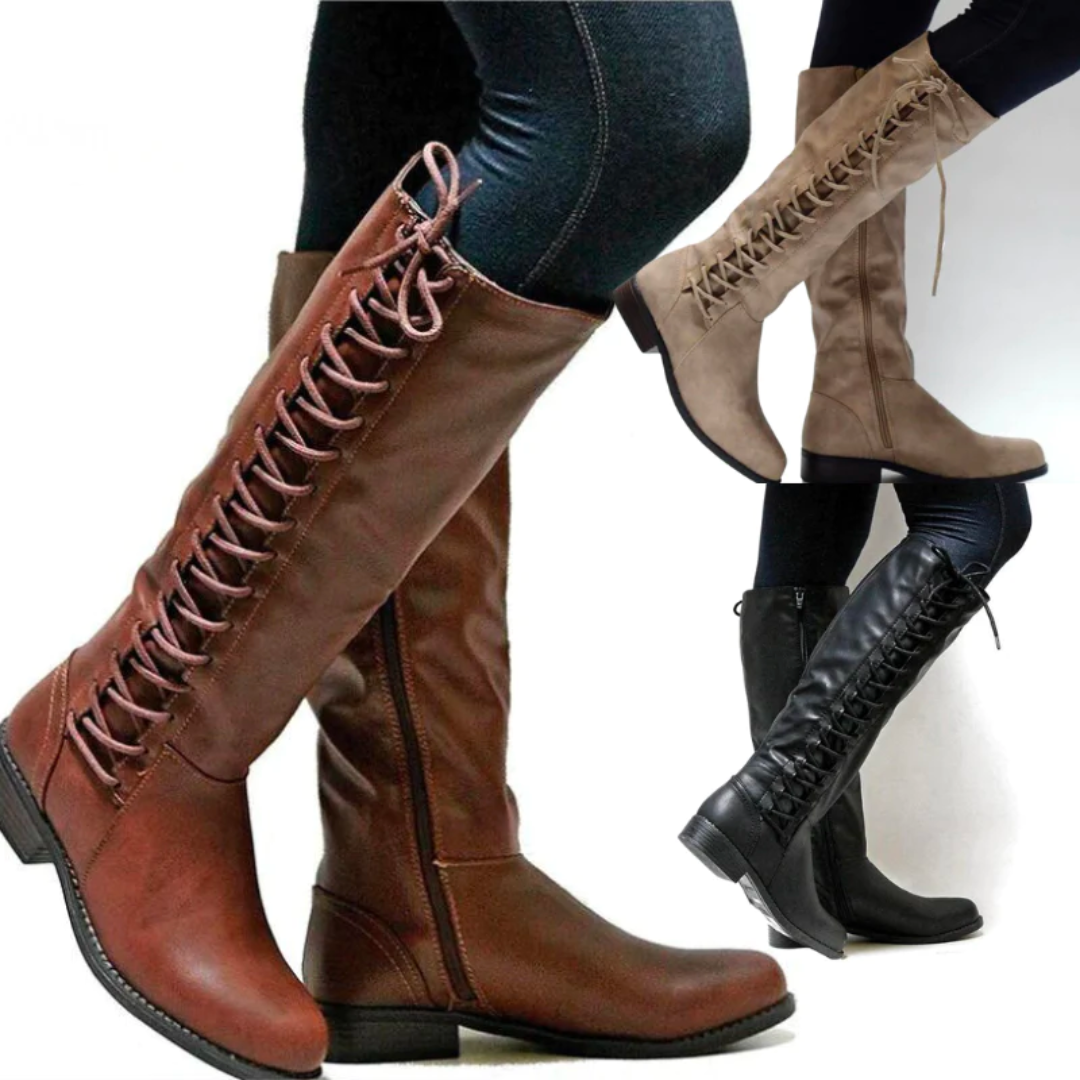 Leonor | Botas Militares Mulher Cano Alto com Atacadores