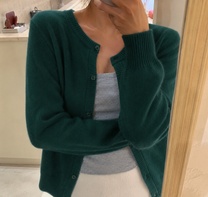 Leonor | Cardigan de Malha Suave Mulher Decote Redondo com Botões