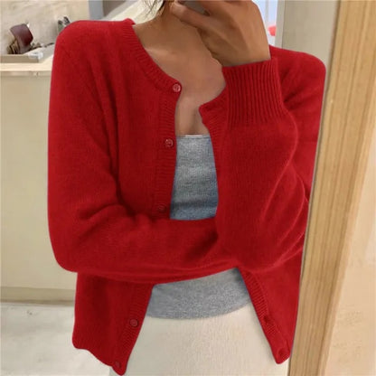 Leonor | Cardigan de Malha Suave Mulher Decote Redondo com Botões