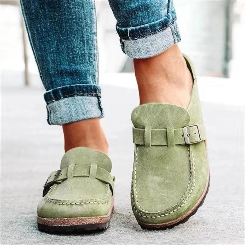 Leonor | Mocassins de Camurça Mulher Slip-On Fivela