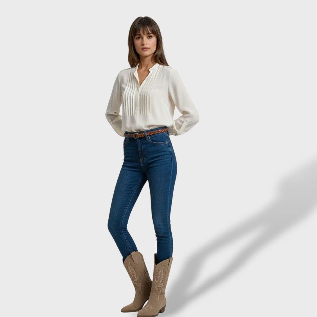 Liliana | Botas Cowboy de Camurça Mulher Cano Alto Bordadas