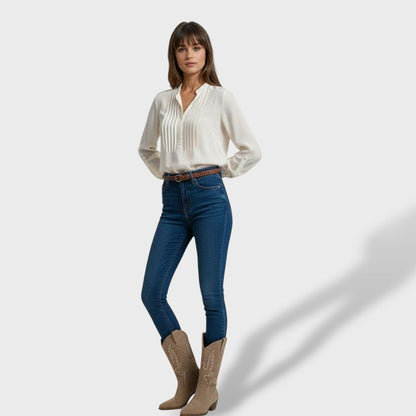 Liliana | Botas Cowboy de Camurça Mulher Cano Alto Bordadas