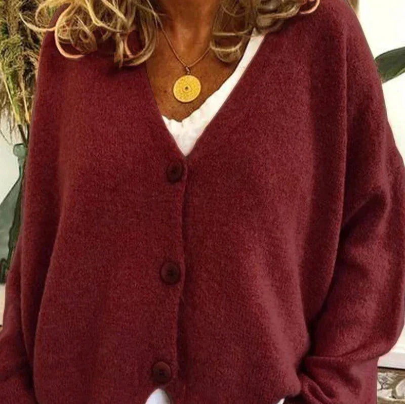 Liliana | Cardigan de Malha Mulher Decote em V Botões