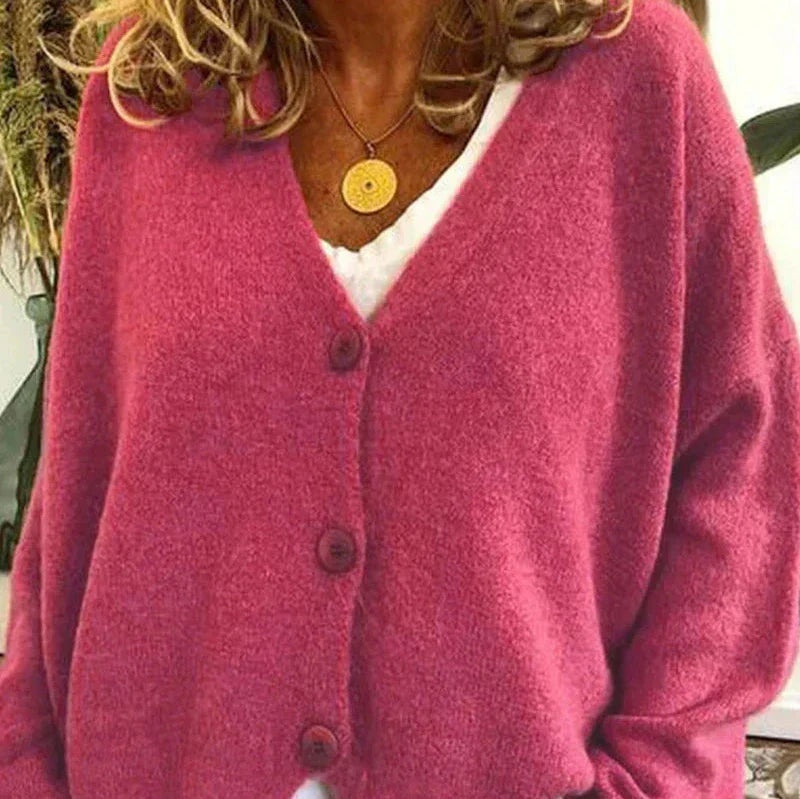 Liliana | Cardigan de Malha Mulher Decote em V Botões