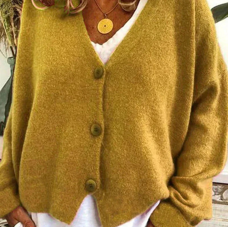 Liliana | Cardigan de Malha Mulher Decote em V Botões