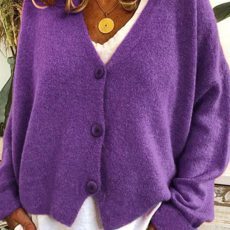 Liliana | Cardigan de Malha Mulher Decote em V Botões