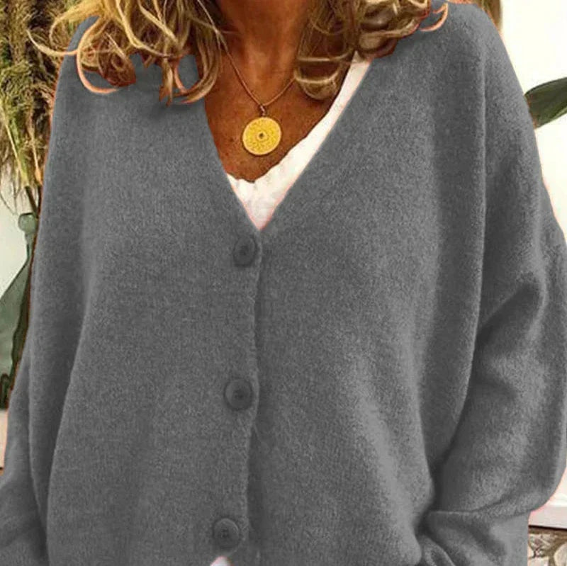 Liliana | Cardigan de Malha Mulher Decote em V Botões