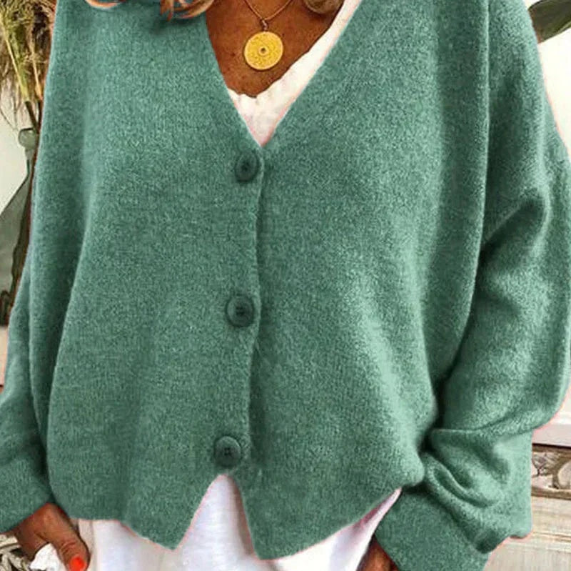 Liliana | Cardigan de Malha Mulher Decote em V Botões