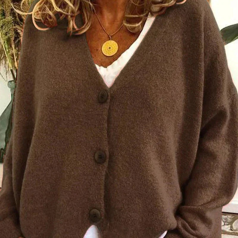 Liliana | Cardigan de Malha Mulher Decote em V Botões