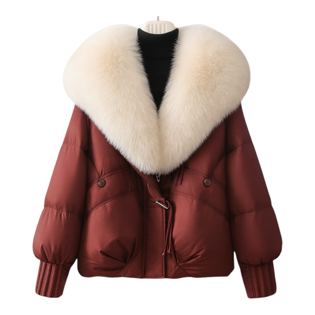 Liliana | Puffer Jacket Mulher Gola de Pelo Oversized