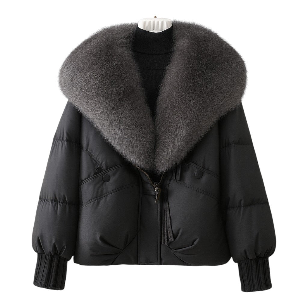 Liliana | Puffer Jacket Mulher Gola de Pelo Oversized