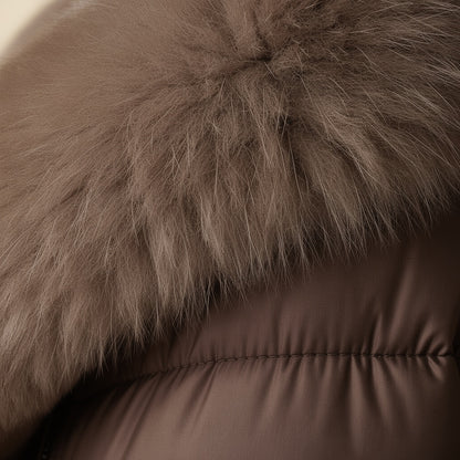 Liliana | Puffer Jacket Mulher Gola de Pelo Oversized