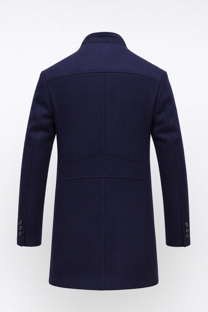 Lucian | Men's Quilted Lined Wool Blend Overcoat Funnel Neck Winter Coat