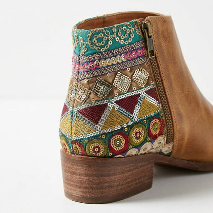 Lúcia | Botins Cowboy Mulher com Bordados e Lantejoulas