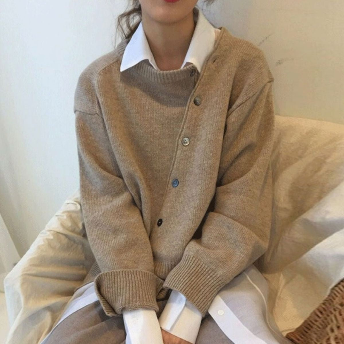 Madalena | Cardigan de Malha Mulher Botões Manga Comprida