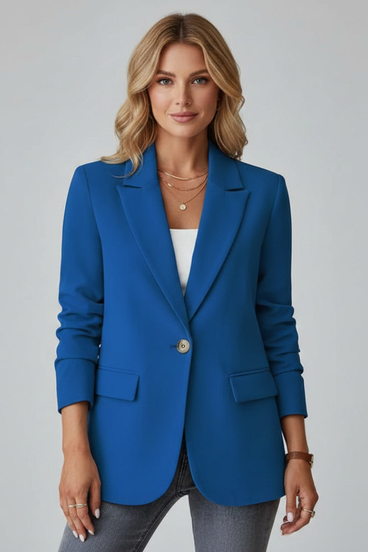 Margarida | Blazer Mulher Lapela Entalhada Botão Único