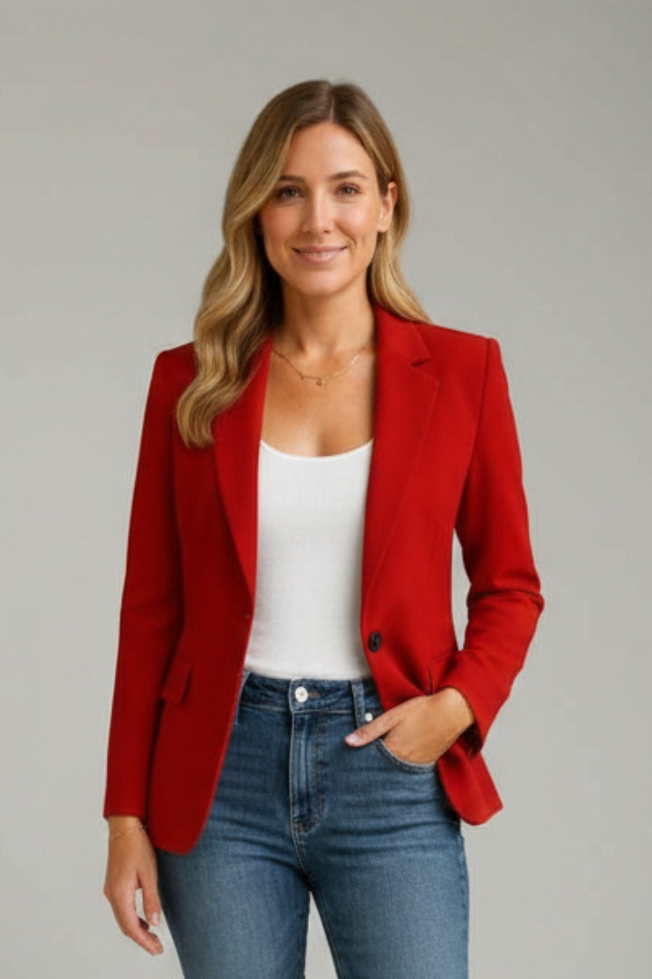 Margarida | Blazer Mulher Lapela Entalhada Botão Único