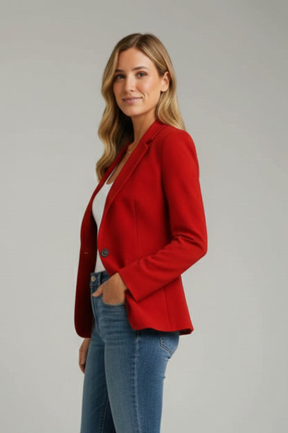 Margarida | Blazer Mulher Lapela Entalhada Botão Único
