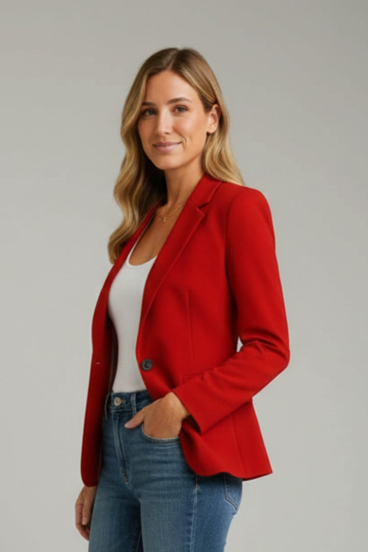Margarida | Blazer Mulher Lapela Entalhada Botão Único