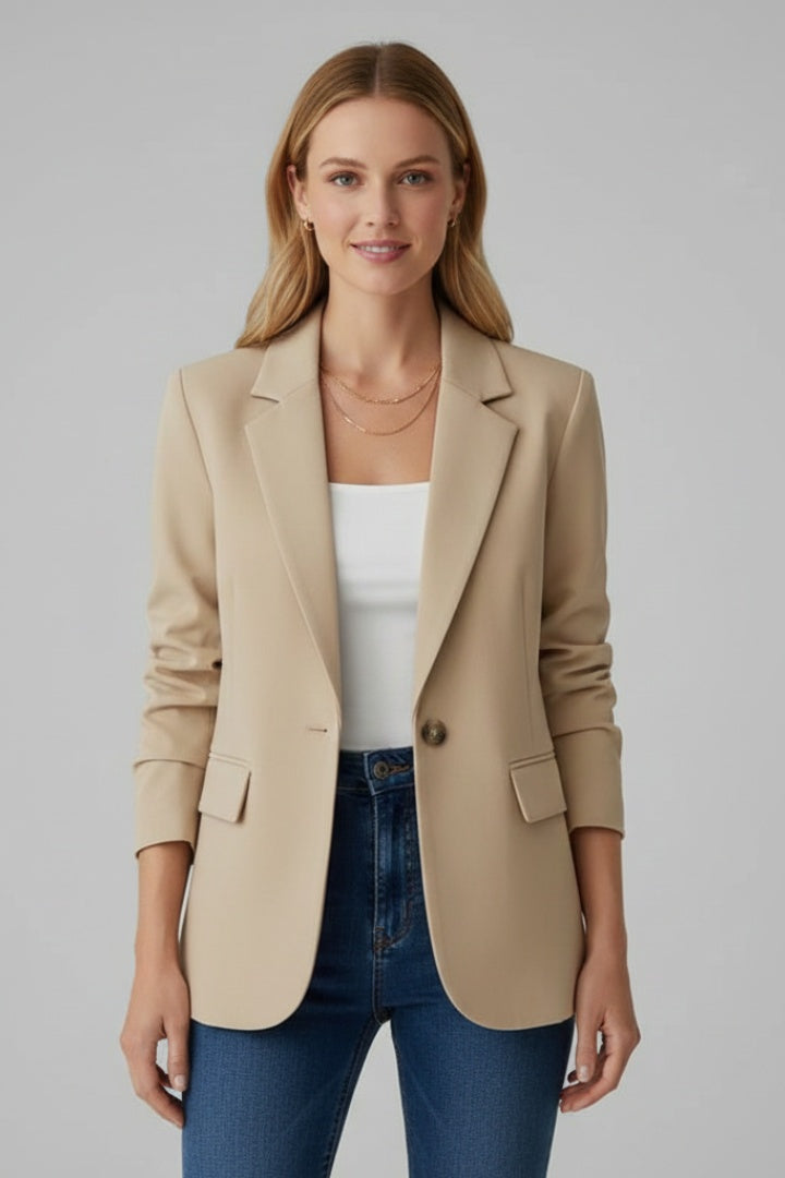 Margarida | Blazer Mulher Lapela Entalhada Botão Único