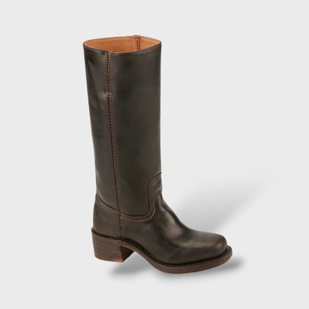 Margarida | Botas de Couro Cano Alto Mulher Salto Bloco