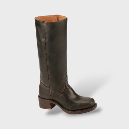 Margarida | Botas de Couro Cano Alto Mulher Salto Bloco