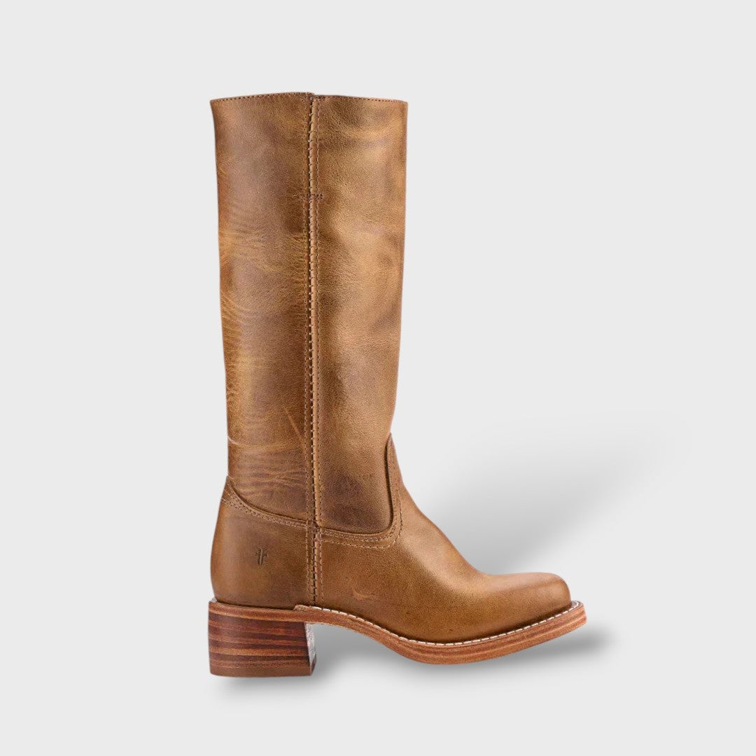 Margarida | Botas de Couro Cano Alto Mulher Salto Bloco