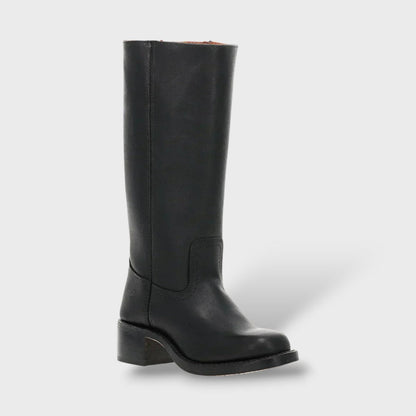 Margarida | Botas de Couro Cano Alto Mulher Salto Bloco