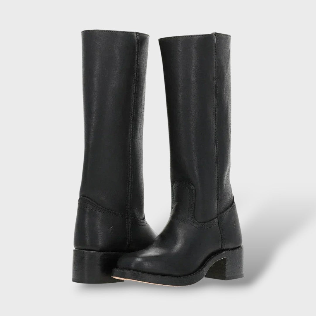 Margarida | Botas de Couro Cano Alto Mulher Salto Bloco