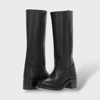 Margarida | Botas de Couro Cano Alto Mulher Salto Bloco