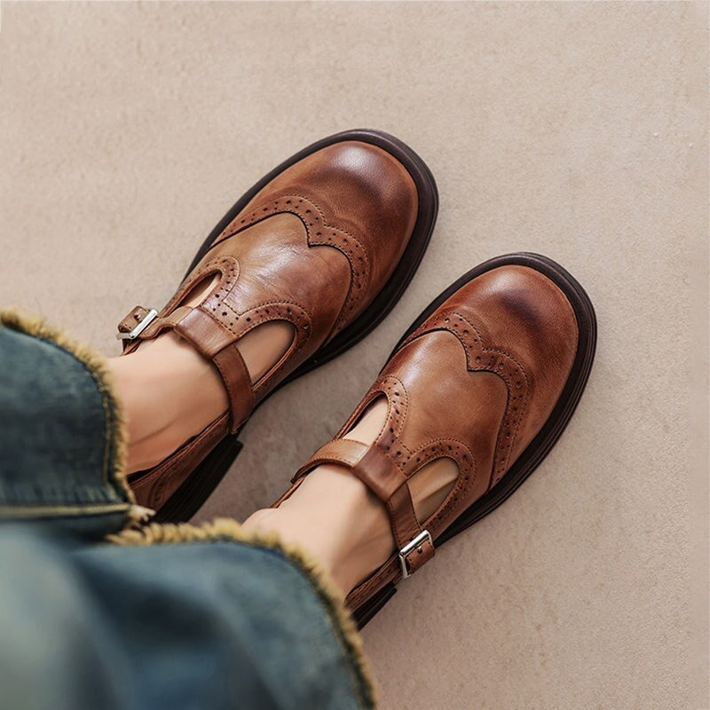 Margarida | Sapatos Oxford de Couro Mulher Fivela