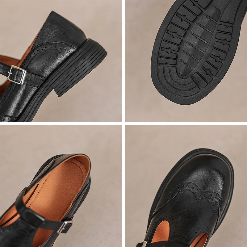 Margarida | Sapatos Oxford de Couro Mulher Fivela