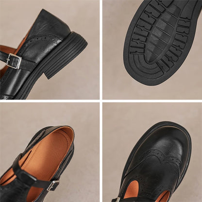 Margarida | Sapatos Oxford de Couro Mulher Fivela