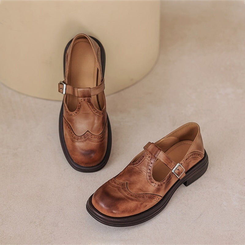 Margarida | Sapatos Oxford de Couro Mulher Fivela