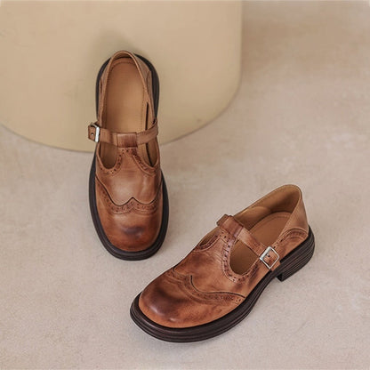 Margarida | Sapatos Oxford de Couro Mulher Fivela