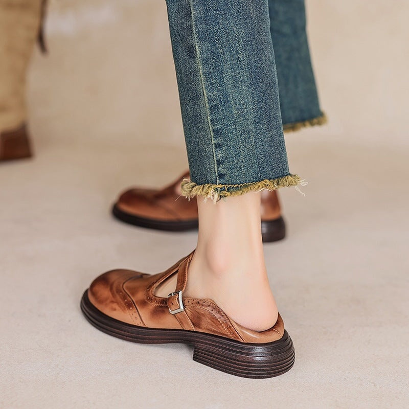 Margarida | Sapatos Oxford de Couro Mulher Fivela