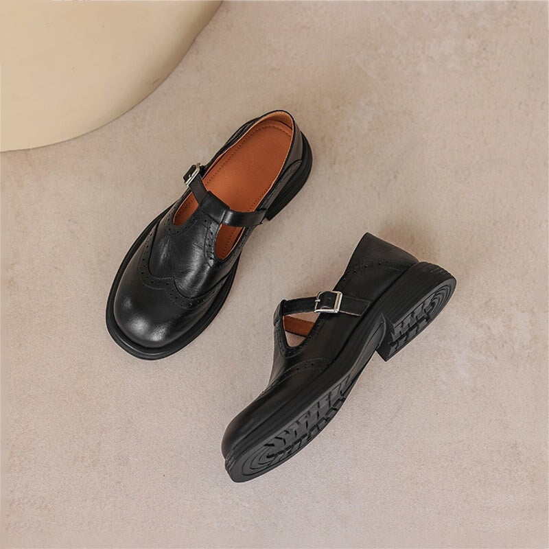 Margarida | Sapatos Oxford de Couro Mulher Fivela
