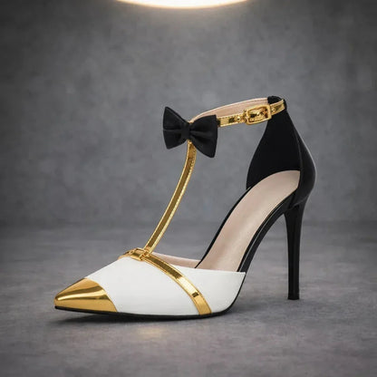Margarida | Stilettos Mulher Bico Fino Tira no Tornozelo com Laço