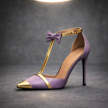 Margarida | Stilettos Mulher Bico Fino Tira no Tornozelo com Laço